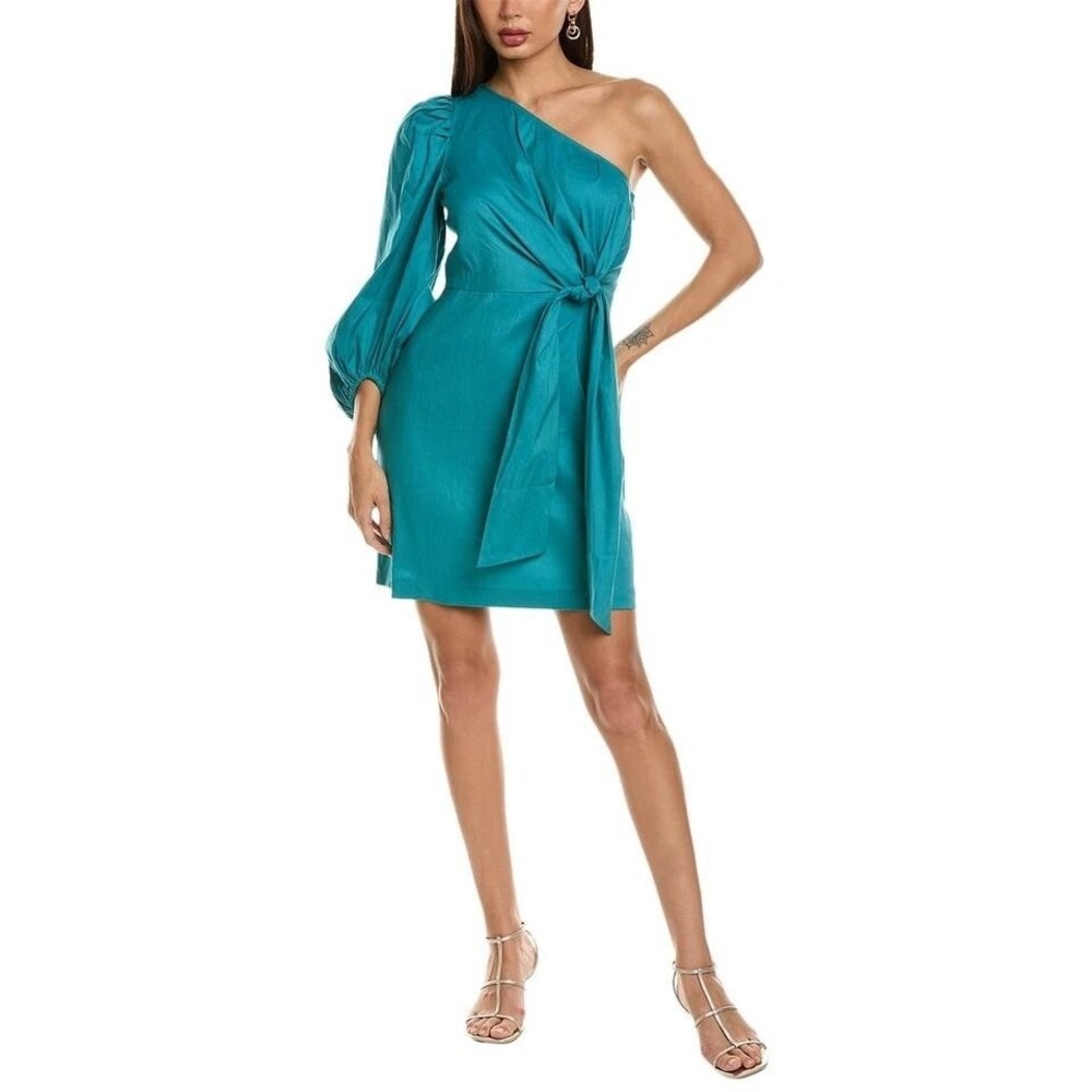 NEW Ted Baker Sz 2 Lauica One Shoulder Mini Dress Tie Waist Party Cocktail $285